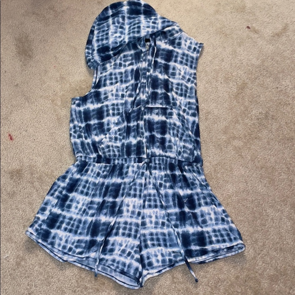 Bebop Sleeveless Tie Dye Drawstring Jumpsuit